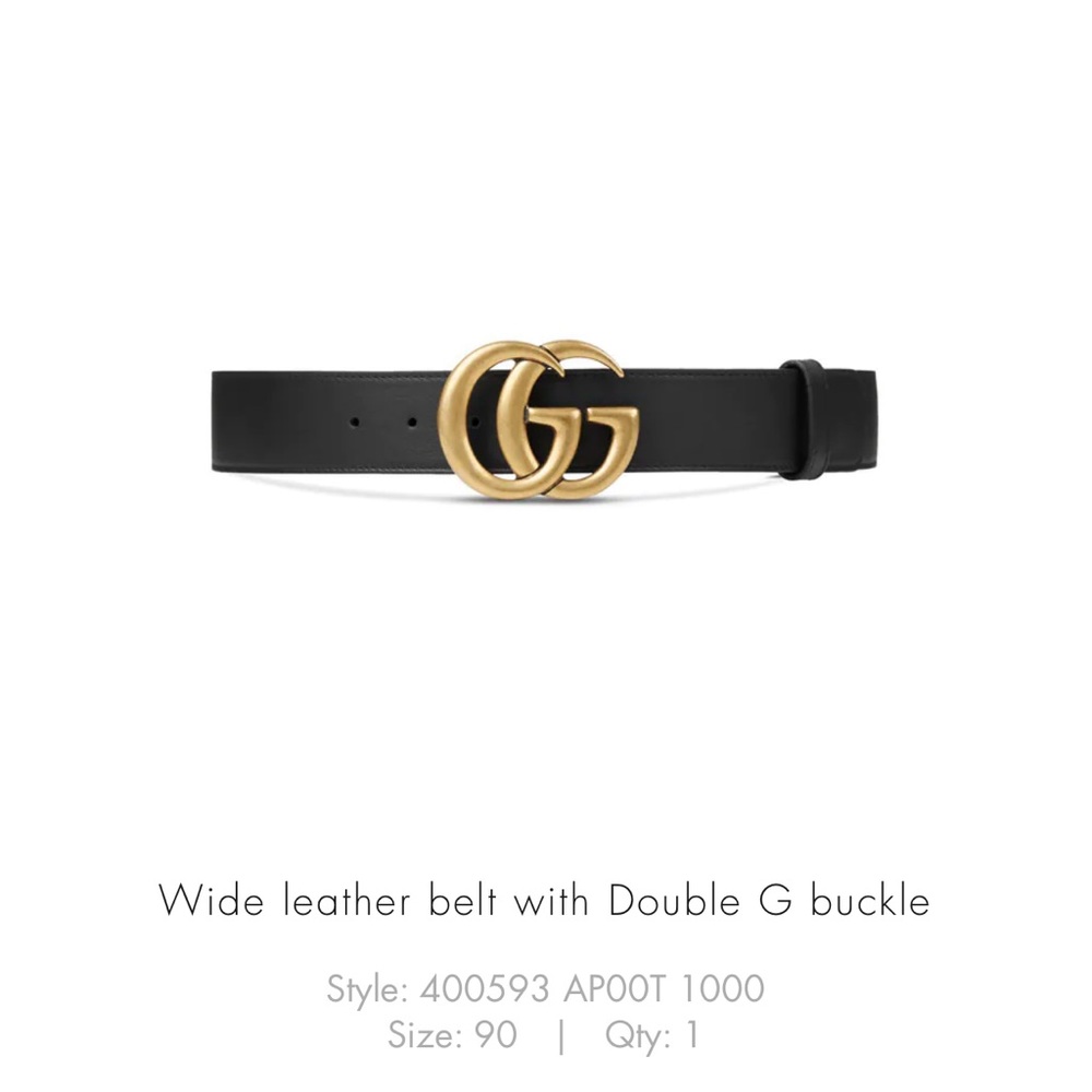 Gucci wide leather belt with Double G buckle